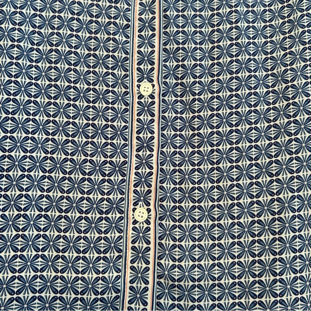 Max Studio Blue Patterned Button-Up Blouse Size 3x - image 4